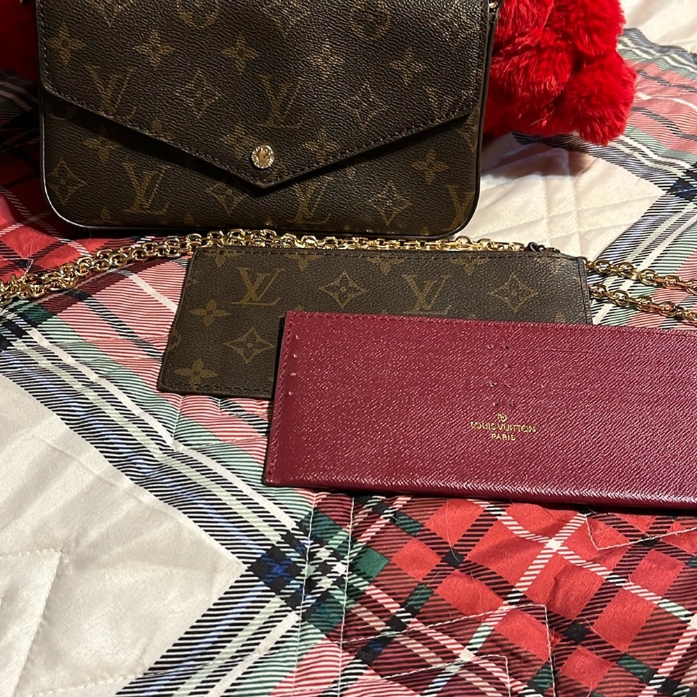 Brown and Red Women's Bag Set